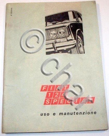 Libretto Uso Manutenzione FIAT 124 Special - ed. 1969