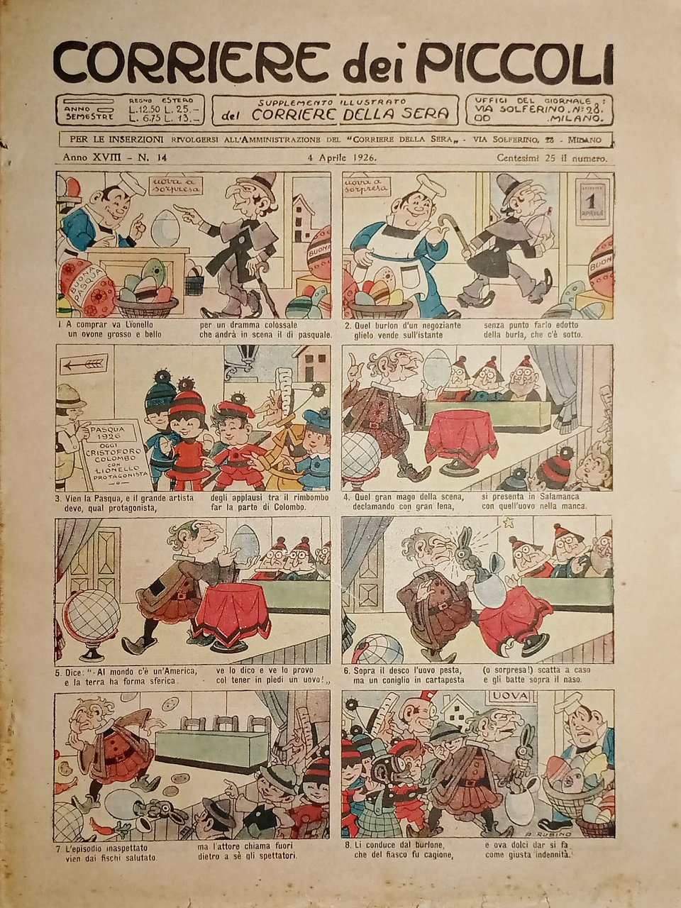 Libri Ragazzi - Corriere dei Piccoli N. 14 - 1926 …
