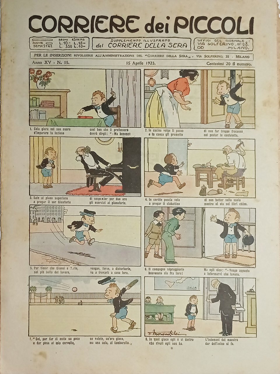 Libri Ragazzi - Corriere dei Piccoli N.15 - 1923 Copertina …