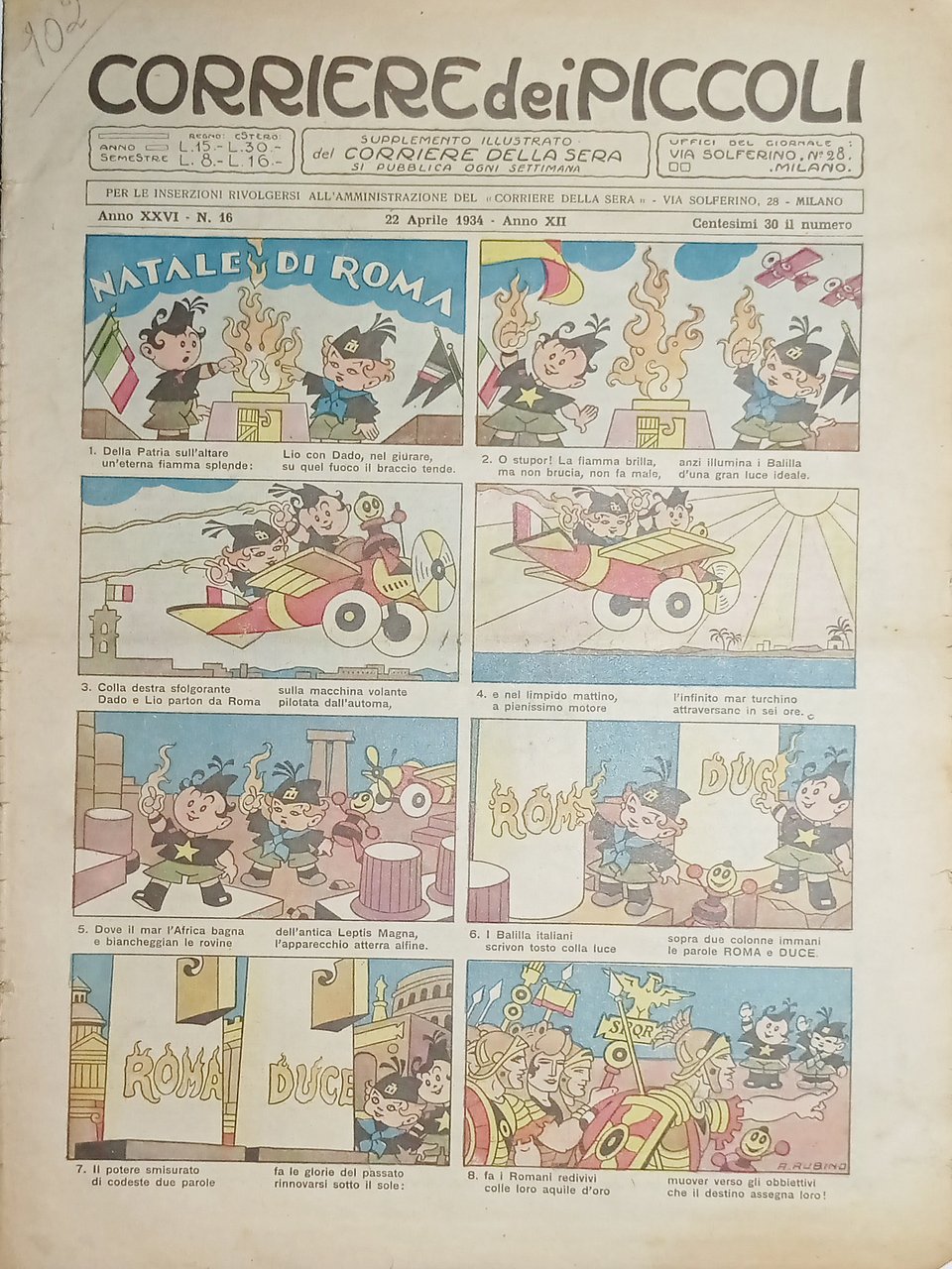 Libri Ragazzi - Corriere dei Piccoli N. 16 - 1934 …