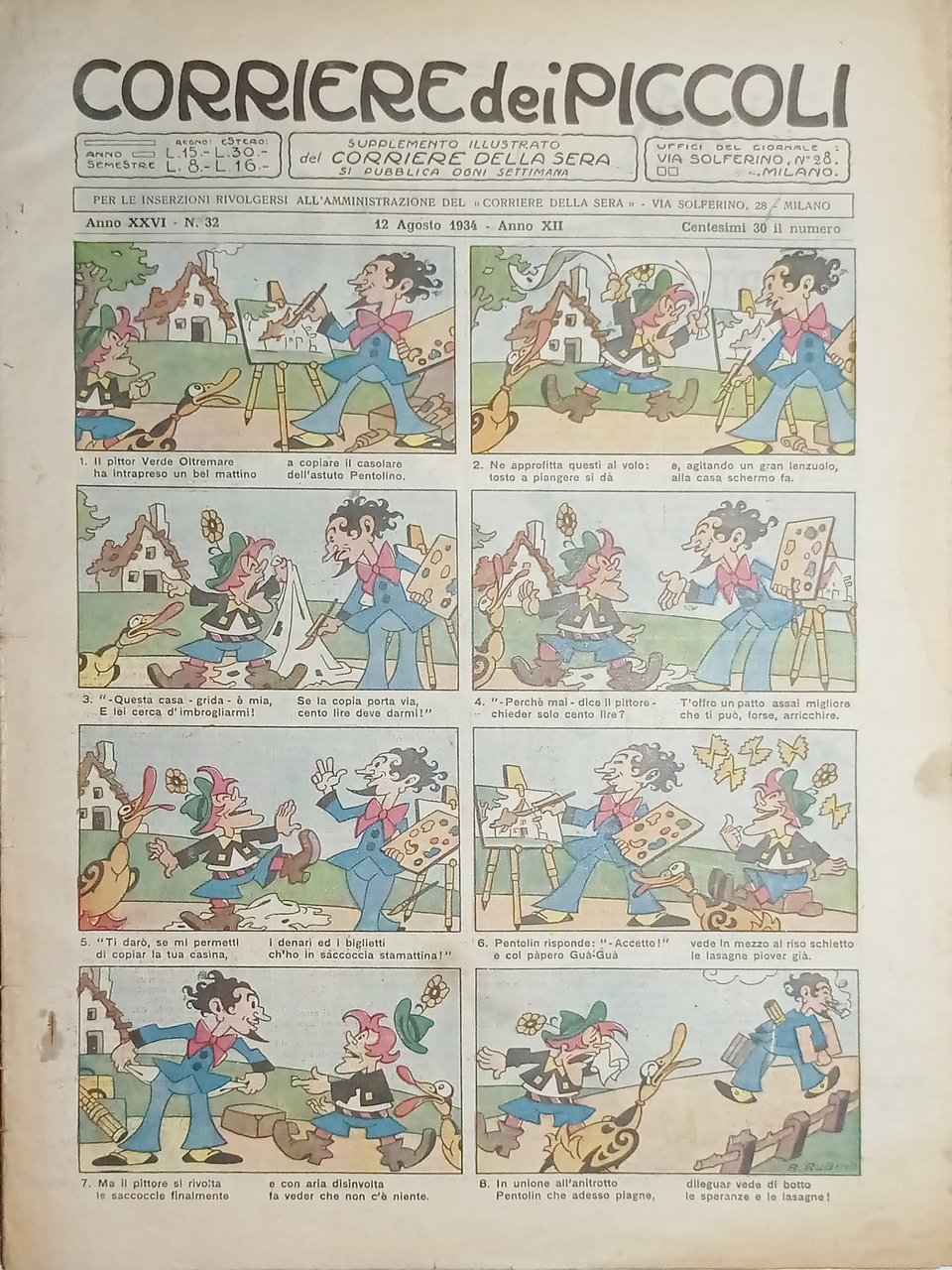 Libri Ragazzi - Corriere dei Piccoli N. 32 - 1934 …