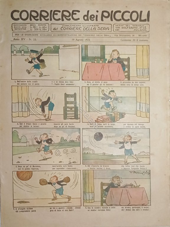 Libri Ragazzi - Corriere dei Piccoli N.33 - 1923 Copertina …