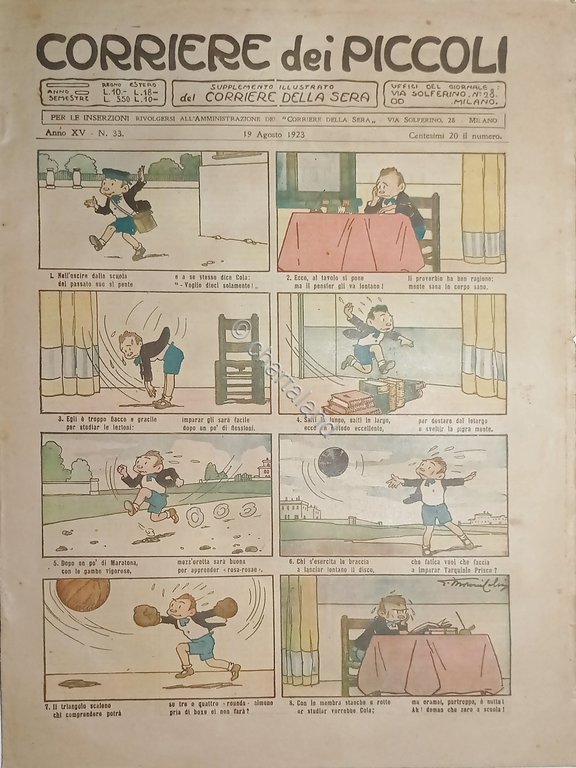 Libri Ragazzi - Corriere dei Piccoli N.33 - 1923 Copertina …