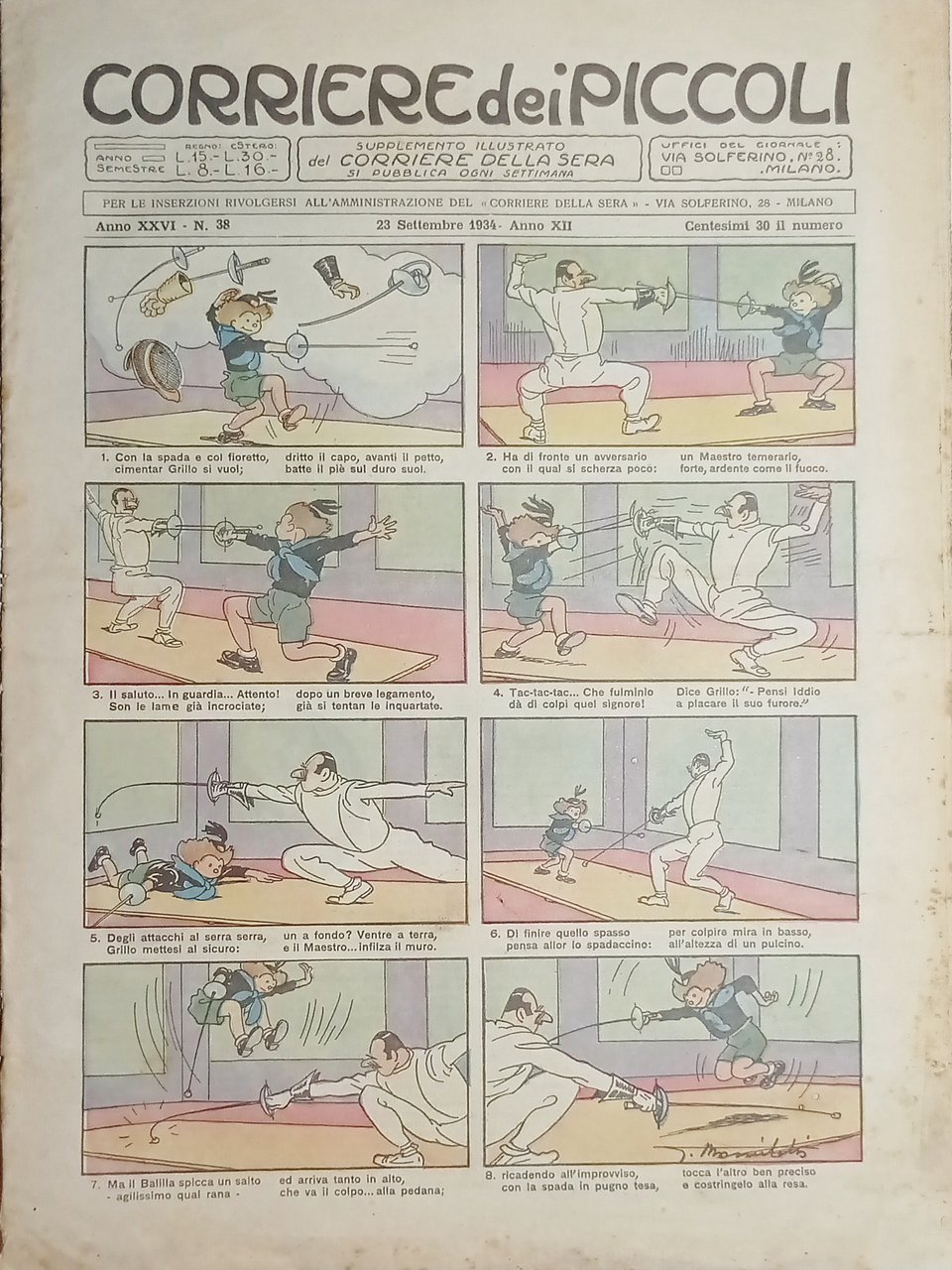 Libri Ragazzi - Corriere dei Piccoli N.38 - 1934 Copertina …