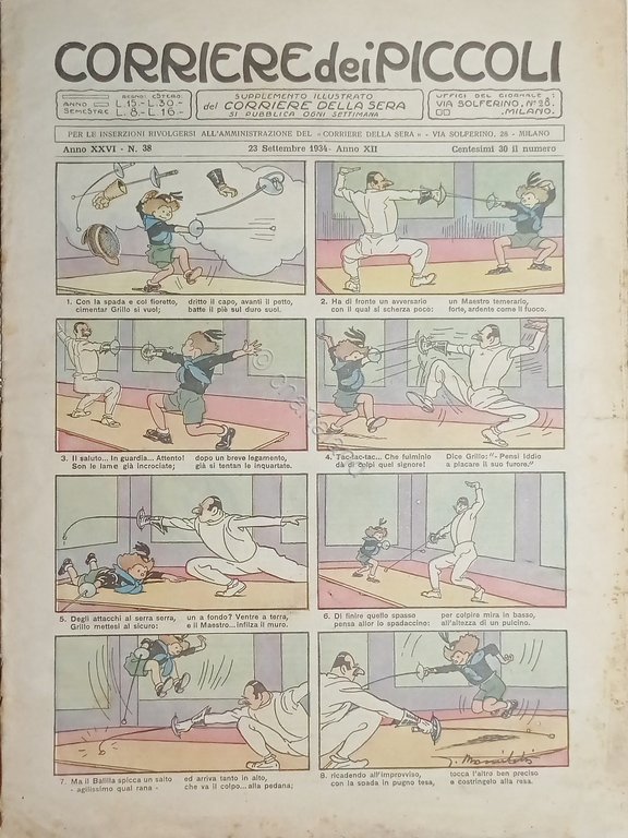 Libri Ragazzi - Corriere dei Piccoli N.38 - 1934 Copertina …