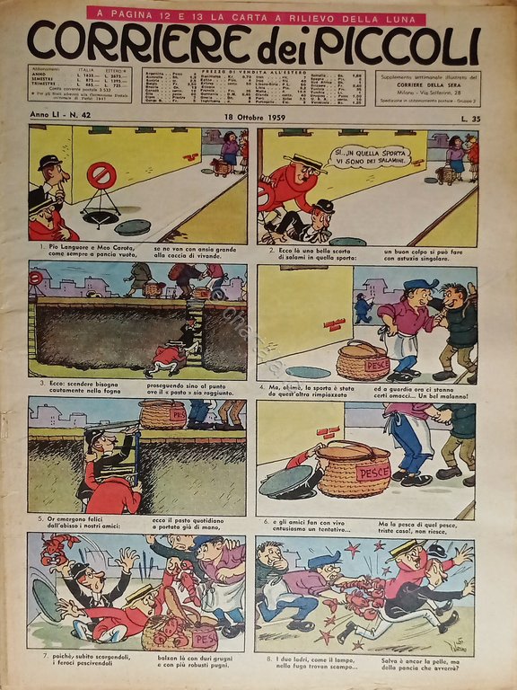 Libri Ragazzi - Corriere dei Piccoli N. 42 - 1959 Copertina di Palermo