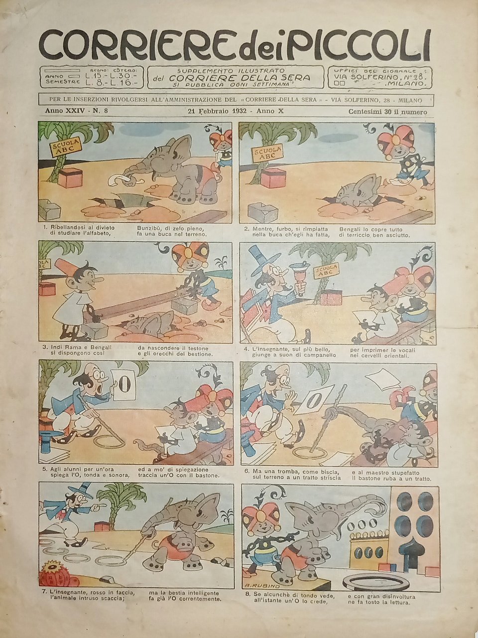 Libri Ragazzi - Corriere dei Piccoli N. 8 - 1932 …