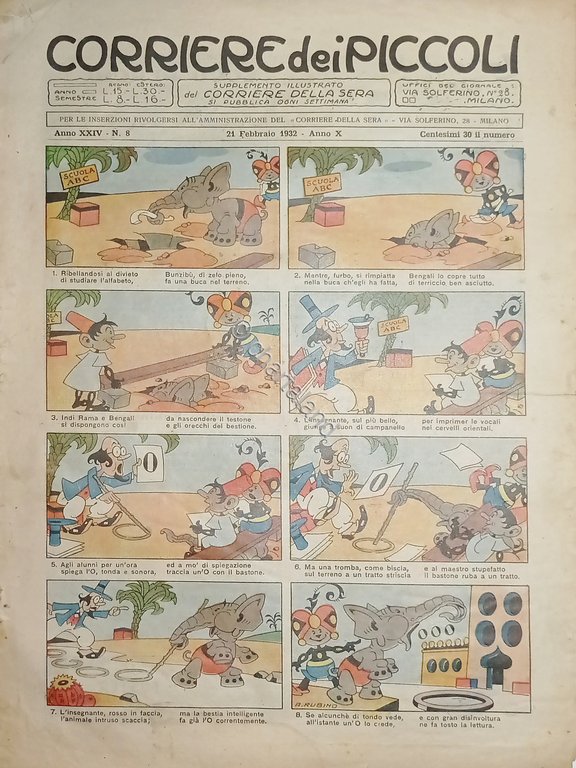 Libri Ragazzi - Corriere dei Piccoli N. 8 - 1932 …