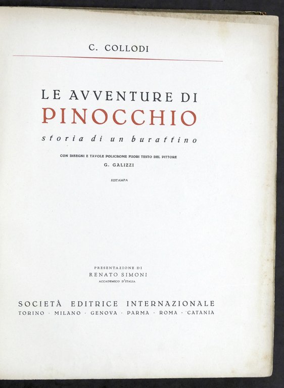 Libri ragazzi - Le avventure di Pinocchio - ed. SEI …