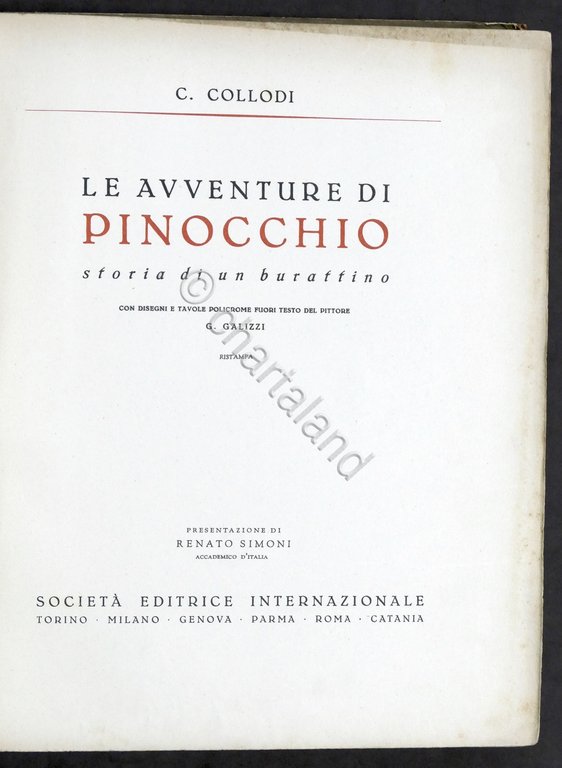 Libri ragazzi - Le avventure di Pinocchio - ed. SEI …