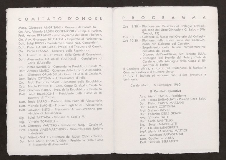 Liceo Cesare Balbo - Programma + Invito Celebrazione 1° Centenario …