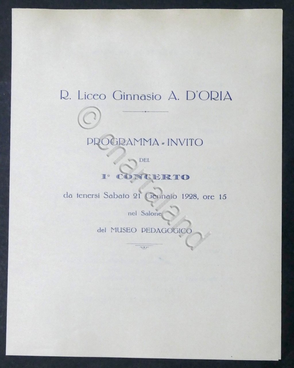 Liceo Ginnasio A. D'Oria - Genova - Programma invito del …