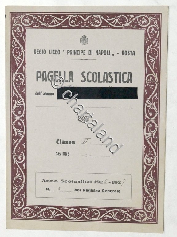 Liceo Principe di Napoli - Aosta - Pagella Classe 2^ …