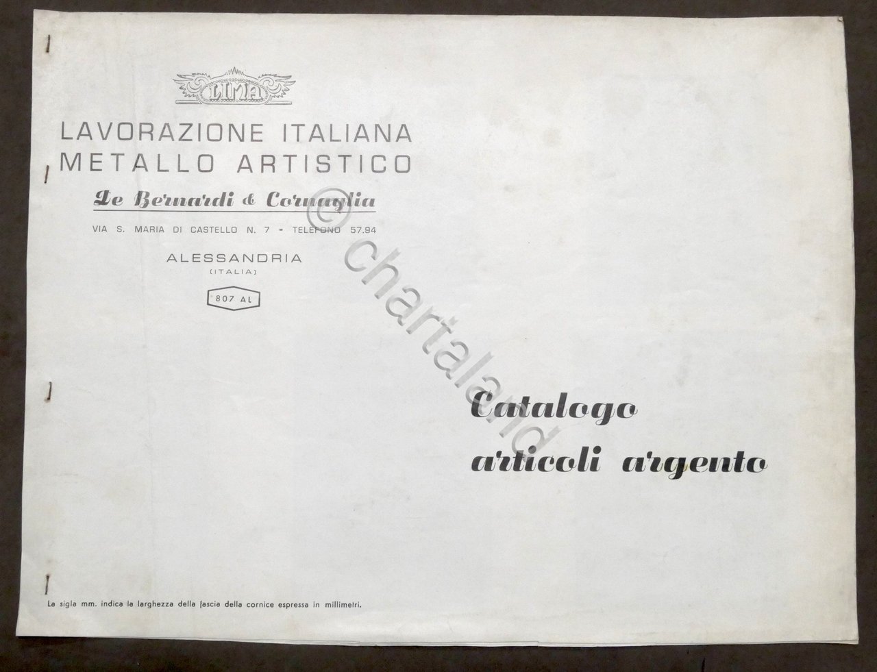 LIMA Lavorazione Italiana Metallo Artistico - Catalogo articoli argento anni …