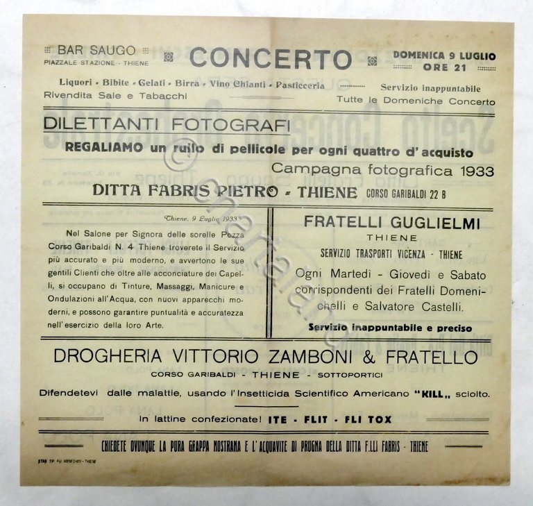 Locandina Caffè Buzzolan di Thiene - Scelto Concerto Orchestrale - …