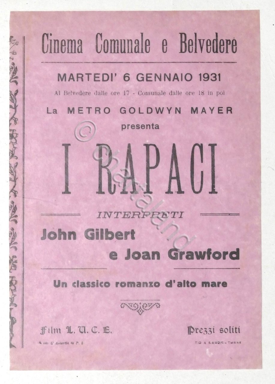 Locandina Cinema Comunale e Belvedere di Thiene - Film I …