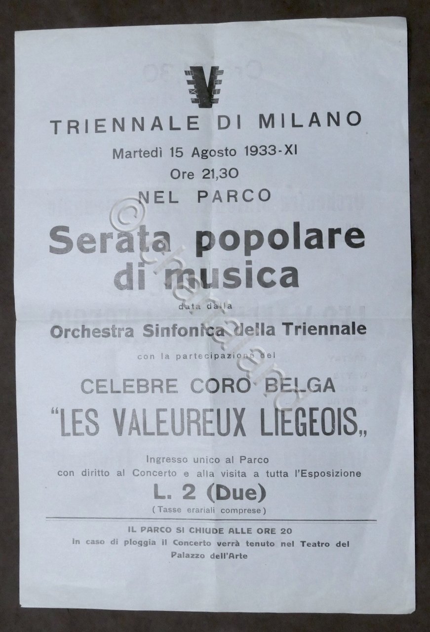 Locandina Triennale Milano - Serata Musica - Orchestra Sinfonica Triennale …