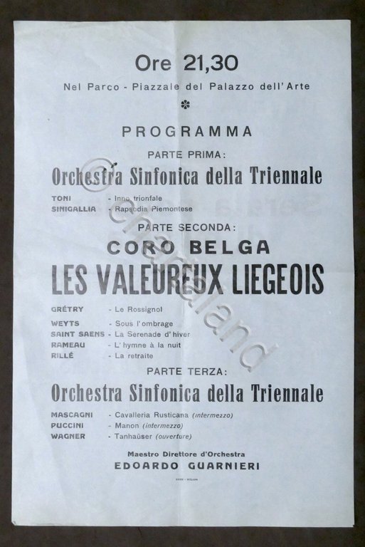 Locandina Triennale Milano - Serata Musica - Orchestra Sinfonica Triennale …
