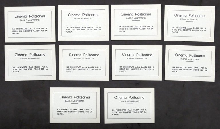 Lotto 10 tagliandi ritiro biglietto Cinema Politeama Casale Monferrato anni … | Immagine Gallery 1