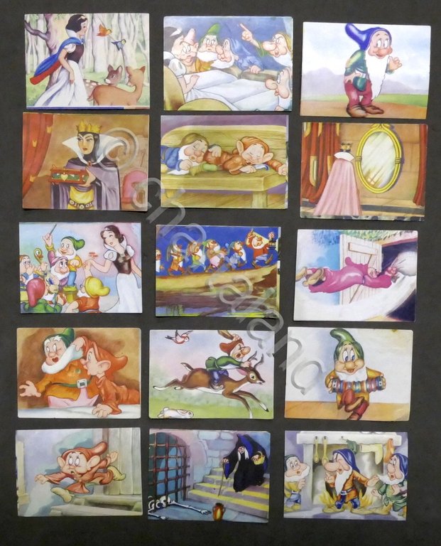 Lotto 15 figurine Collezioni Lampo - Biancaneve e i sette nani di Walt Disney