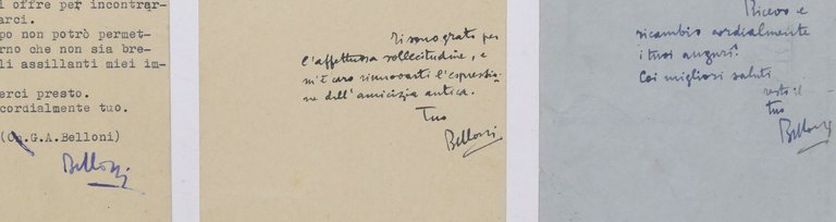 Lotto 3 autografi deputato Giulio Andrea Belloni a Libero Spandonaro … | Immagine Gallery 2