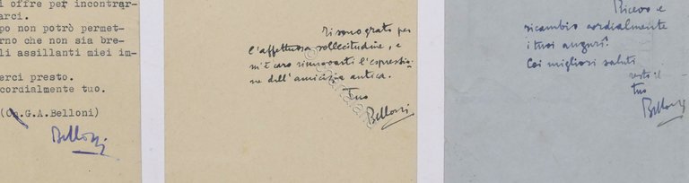 Lotto 3 autografi deputato Giulio Andrea Belloni a Libero Spandonaro … | Immagine Gallery 7