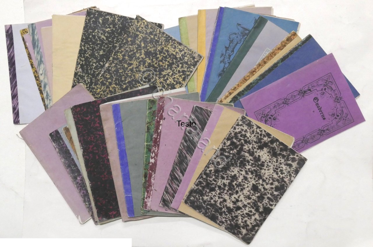 Lotto 35 quaderni di scuola varie materie - fine '800