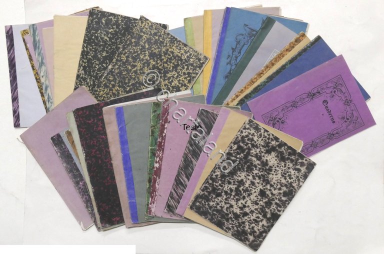 Lotto 35 quaderni di scuola varie materie - fine '800