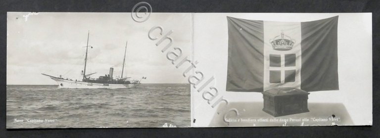 Lotto 4 fotografie Capitano Verri Medaglia d'Oro V.M. + cartolina …