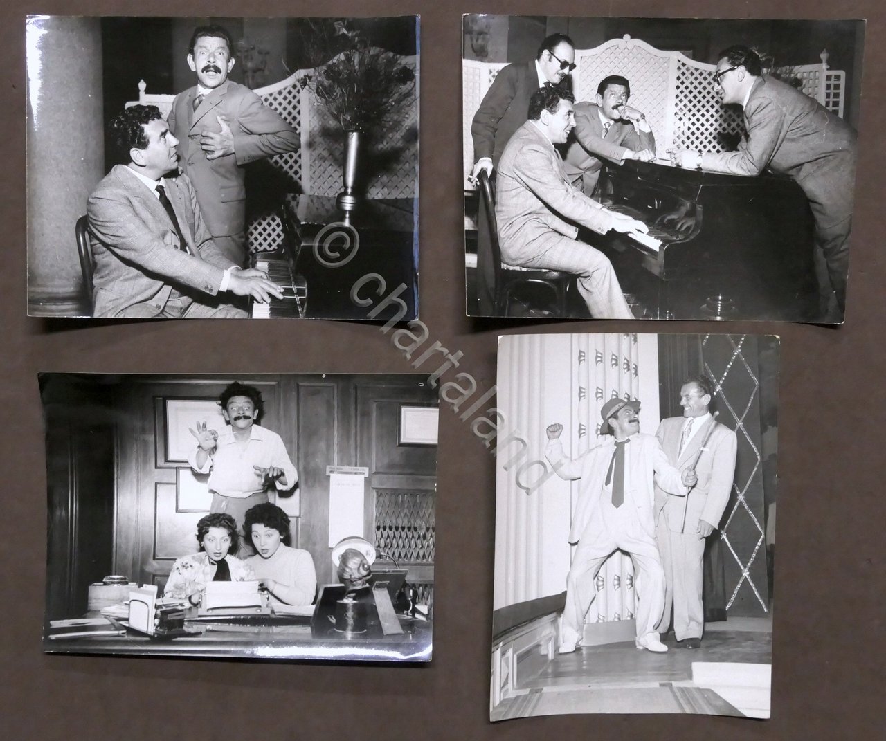 Lotto 4 fotografie di scena attore Tino Scotti - anni …