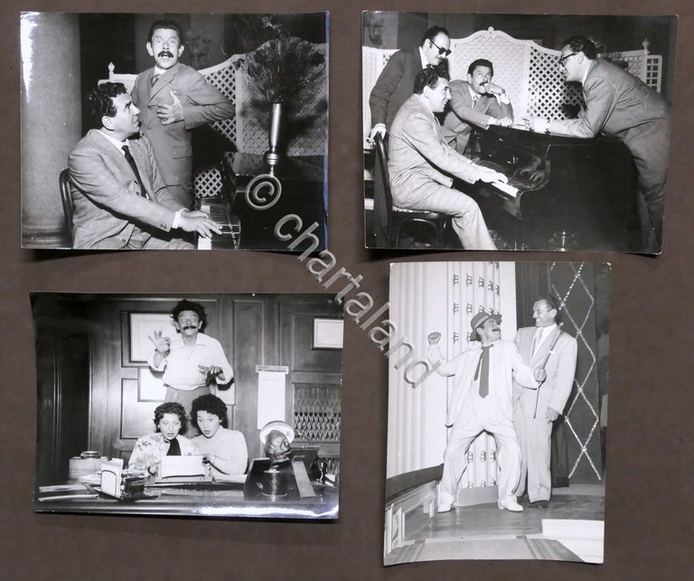 Lotto 4 fotografie di scena attore Tino Scotti - anni …