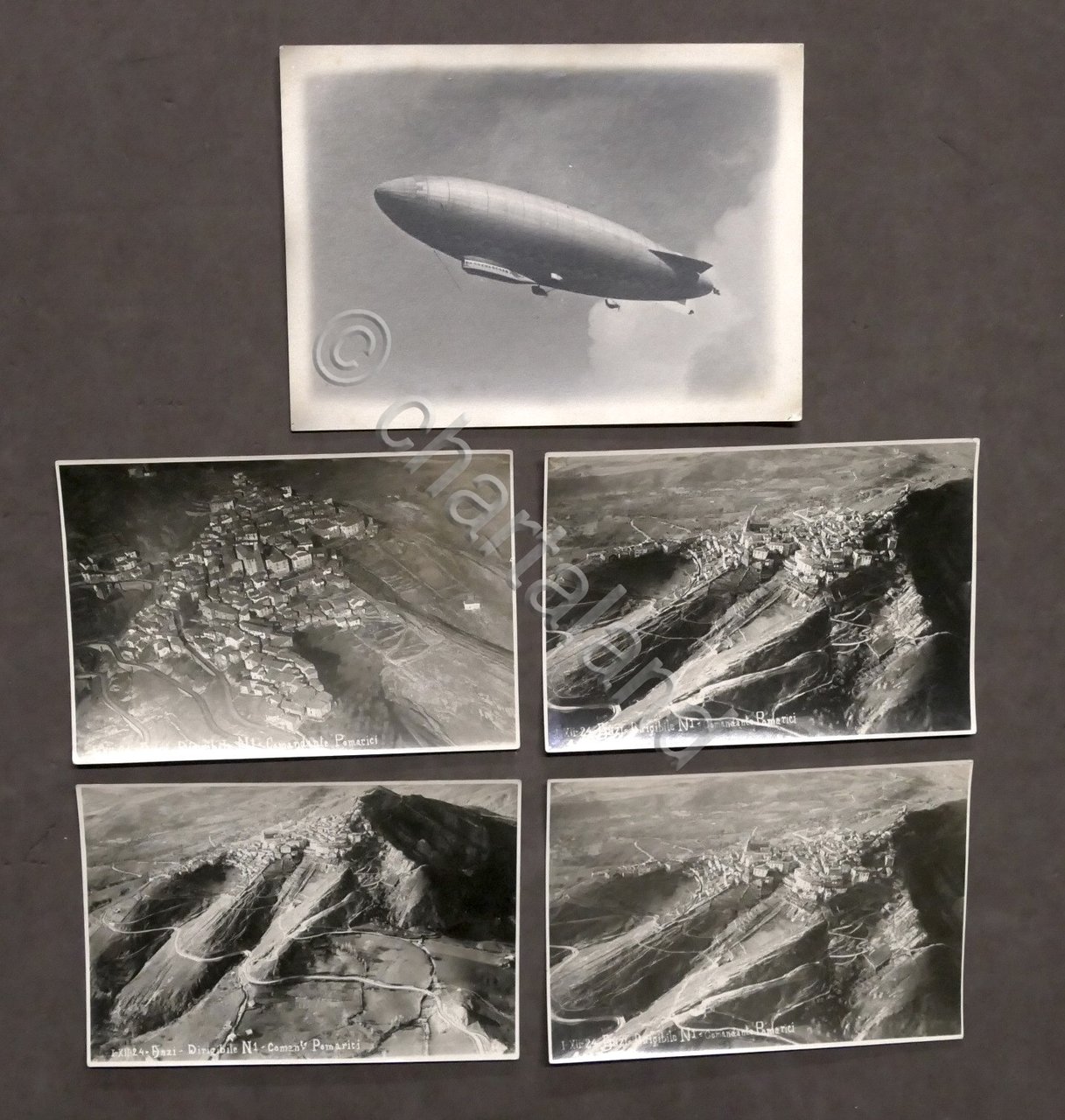 Lotto 5 fotografie aeree comune di Anzi (Potenza) e Dirigibile …