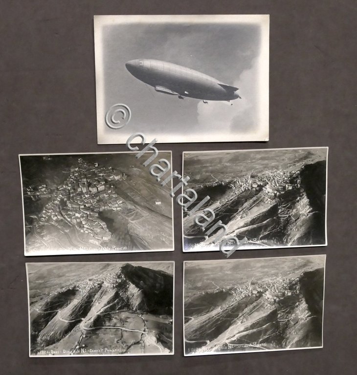 Lotto 5 fotografie aeree comune di Anzi (Potenza) e Dirigibile …