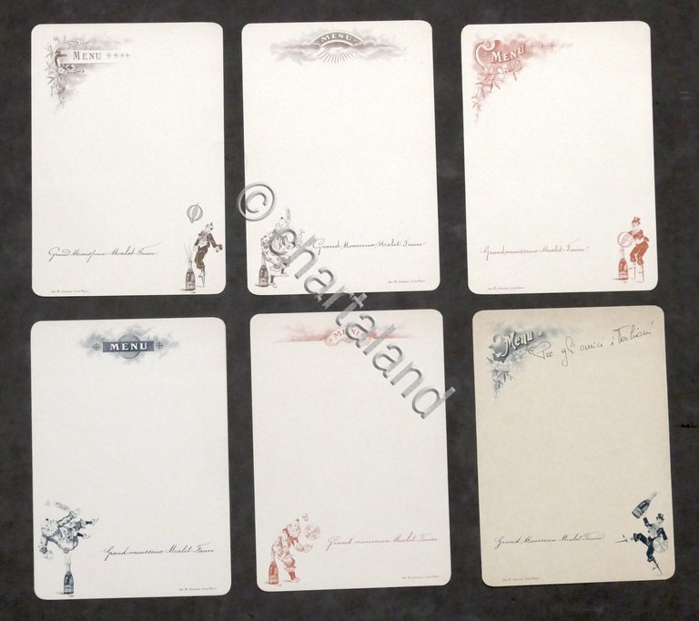 Lotto 6 Menu Grand Mousseux Malet Fauvre - inizio '900