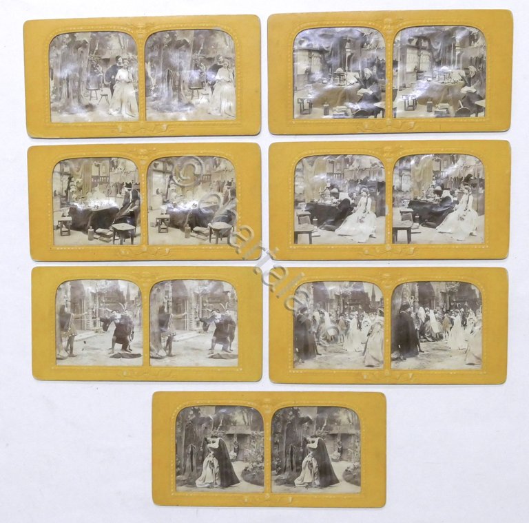 Lotto 7 fotografie stereoscopiche Opera Teatrale Fra Diavolo - fine …