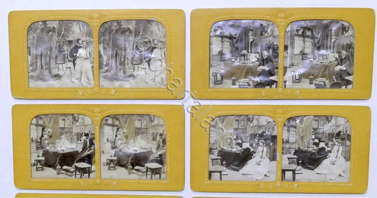 Lotto 7 fotografie stereoscopiche Opera Teatrale Fra Diavolo - fine …