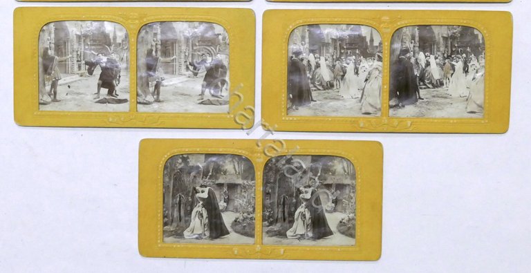 Lotto 7 fotografie stereoscopiche Opera Teatrale Fra Diavolo - fine …
