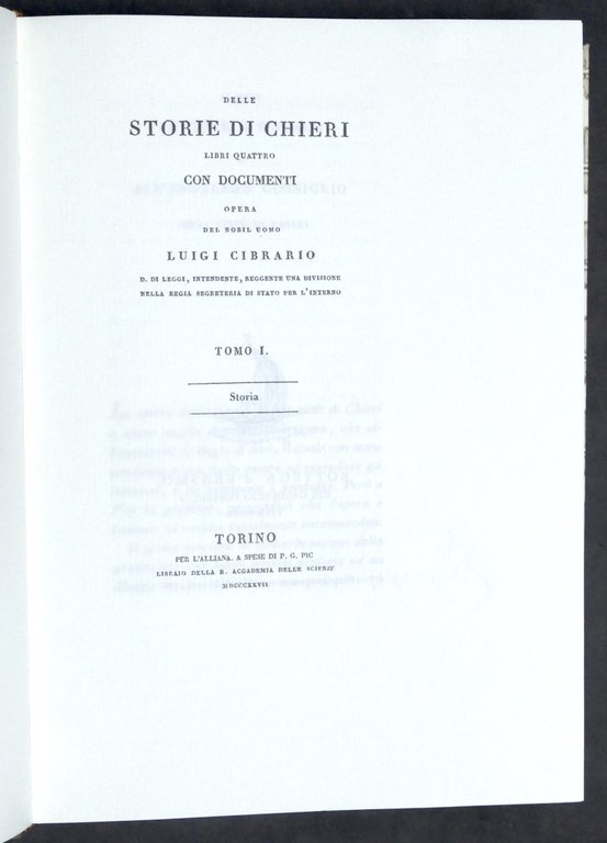 Luigi Cibrario - Storie di Chieri - 1827 - Anastatica … | Immagine Gallery 3