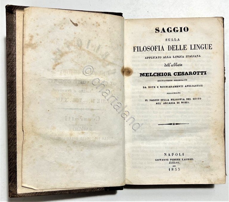 M. Cesarotti - Saggio sulla Filosofia delle Lingue - ed. …