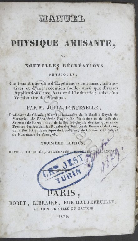 M. Julia Fontenelle - Manuel de physique amusante - ed. …