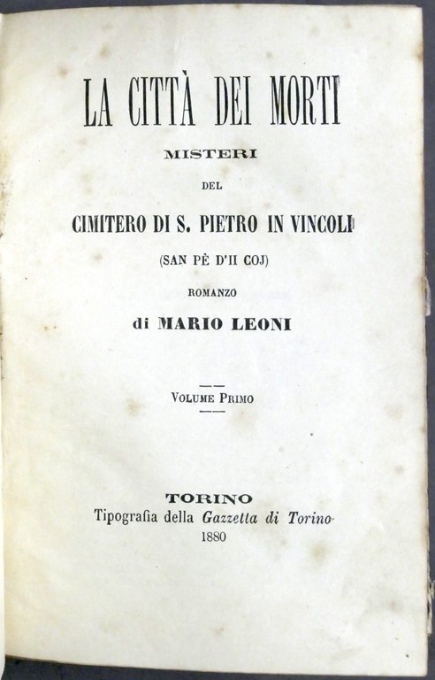 M. Leoni - La città dei morti Misteri del cimitero …