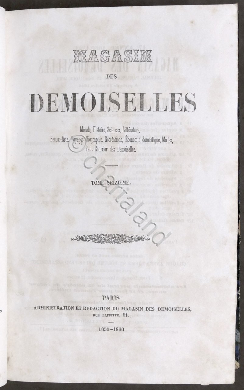Magasin des Demoiselles - Tome Seizieme - 1859 / 1860