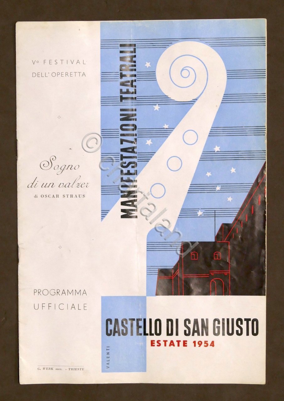 Manifestazioni Teatrali Castello di San Giusto Estate 1954 - Sogno …