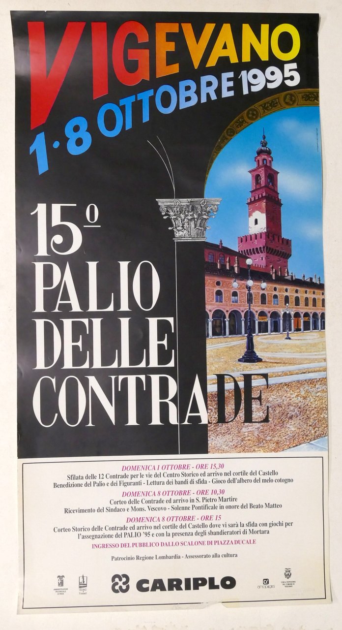 Manifesto 15° Palio delle Contrade di Vigevano - 1995