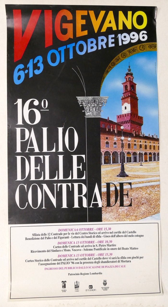 Manifesto 16° Palio delle Contrade di Vigevano - 1996