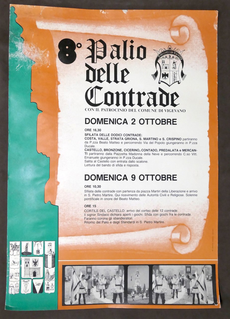 Manifesto 8° Palio delle Contrade di Vigevano - 1988