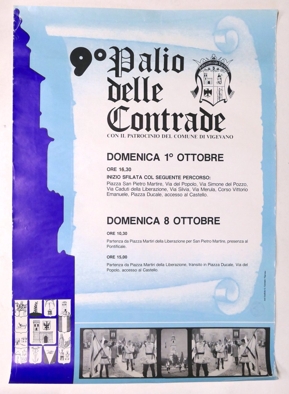 Manifesto 9° Palio delle Contrade di Vigevano - 1989