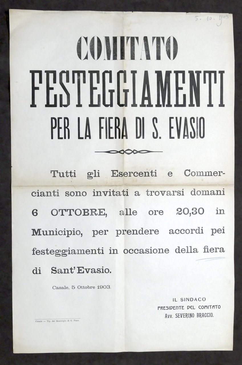 Manifesto Città di Casale - Comitato Festeggiamenti per Fiera di …