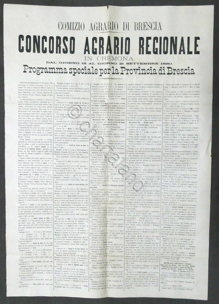 Manifesto Concorso Agrario Regionale - Programma Provincia di Brescia - …