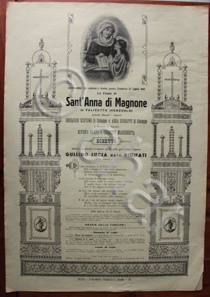 Manifesto devozionale - Falicetto Verzuolo - Sant' Anna di Magnone …